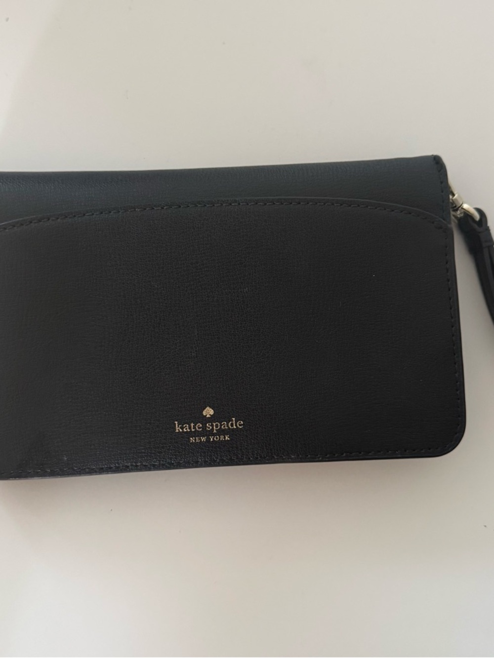 Kate Spade Black Leather Zip Wristlet